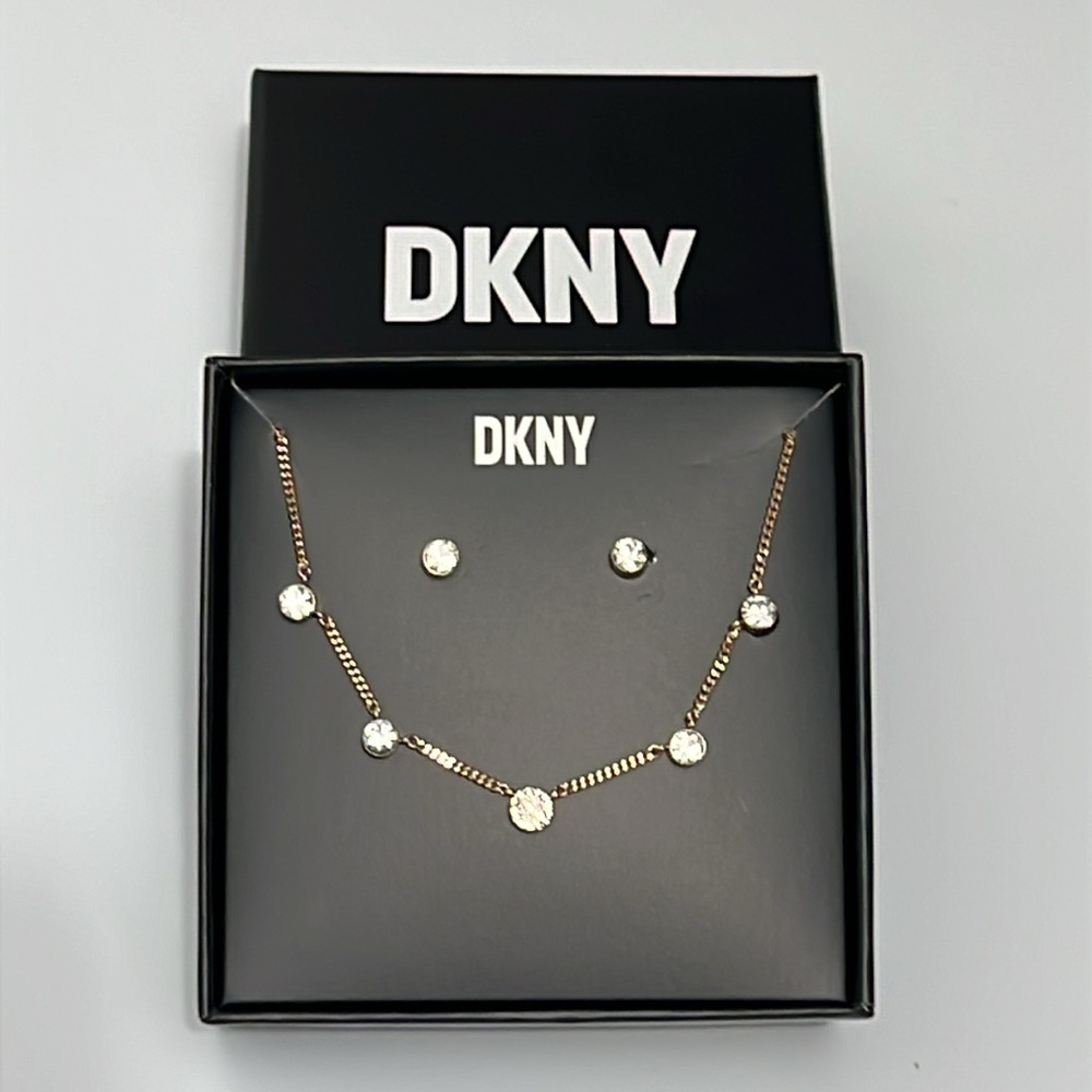 DKNY Pavé Statement Necklace and Earrings Set